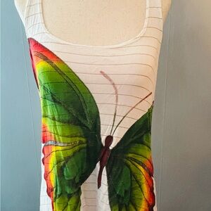 Double Zero Colorful Butterfly Tank Top